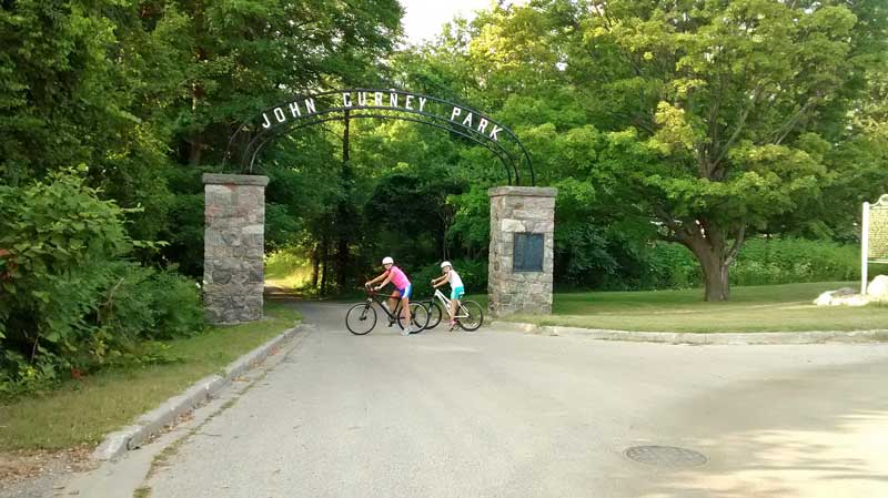 the entrance sign at John Gurney Park